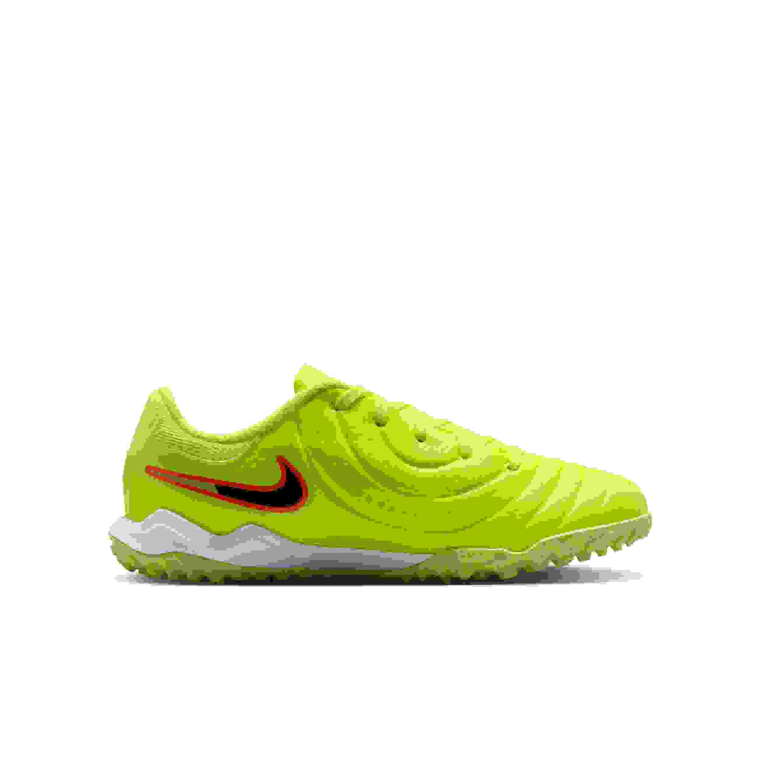 Nike Jr. Tiempo Legend 10 Academy Turf Grade School Kids' "Volt/Black" Soccer Shoe